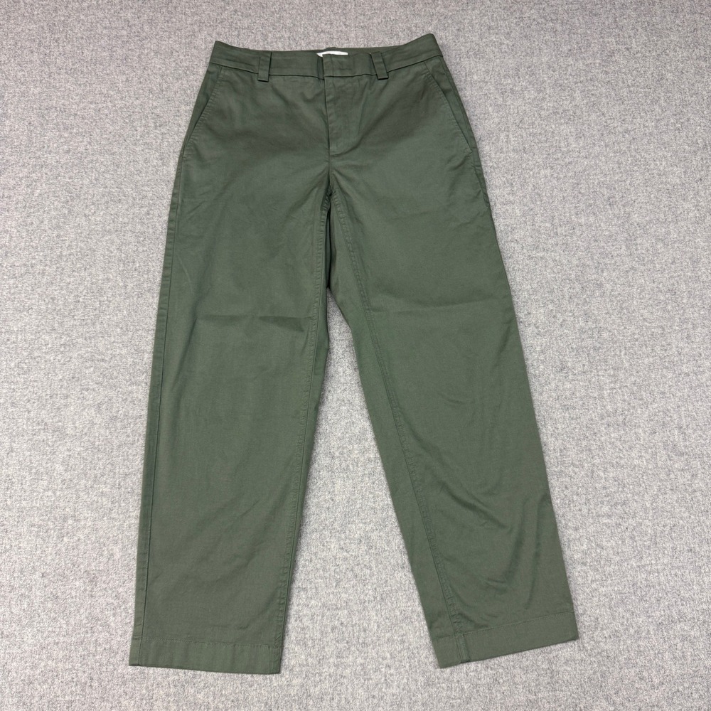 Vince Chino Pants Size 0 Green Straight Leg Cotton Twill Casual Trousers 1138